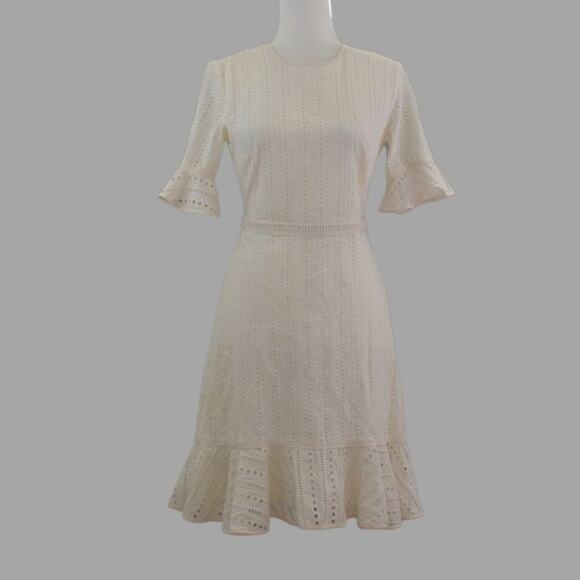BANANA REPUBLIC Women's Cotton Eyelet Dress Size 4 White - Picture 1 of 7